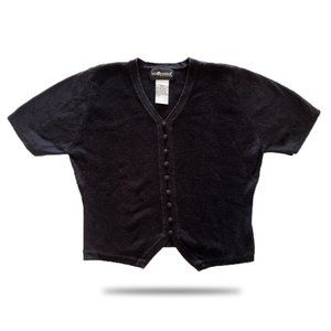 SAG Harbor Petite Black Cardigan